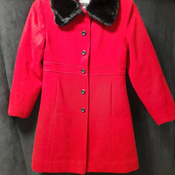 Rothschild Red Wool Winter Girls Jacket - Picture 3 of 10